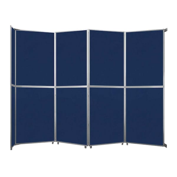 Operable Wall Folding Room Divider 15'7" x 12'3" Navy Blue Fabric